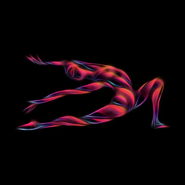 Creative silhouette of gymnastic girl. Art gymnastics — Stock Photo, Image