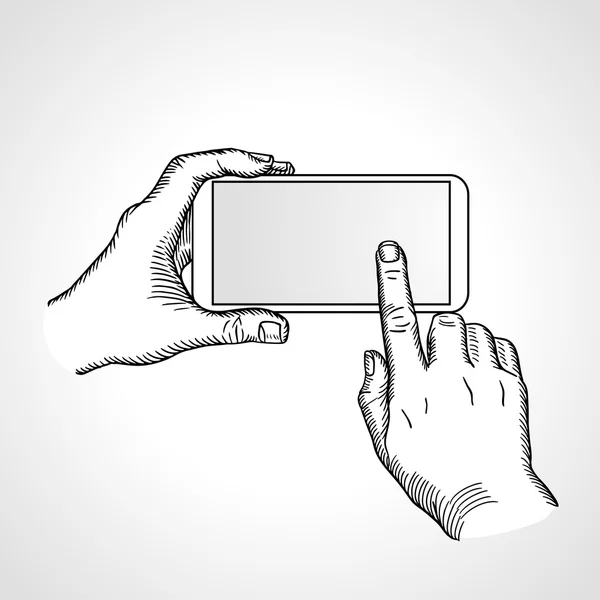 Mobile phone touch gestures — Stock Vector