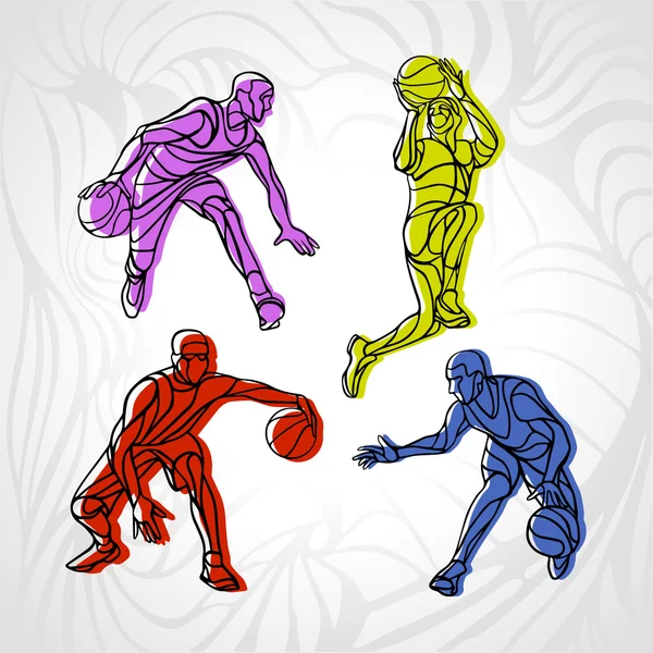 Vecteur de collection de joueurs de basket-ball — Image vectorielle