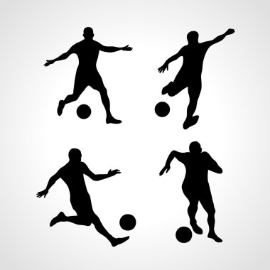 Futbol oyuncuları siluetleri vektör