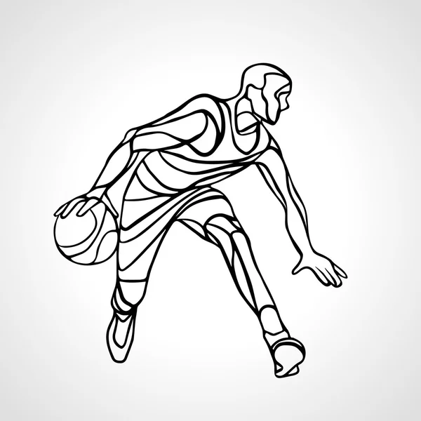 Baloncesto jugador silueta abstracta — Vector de stock