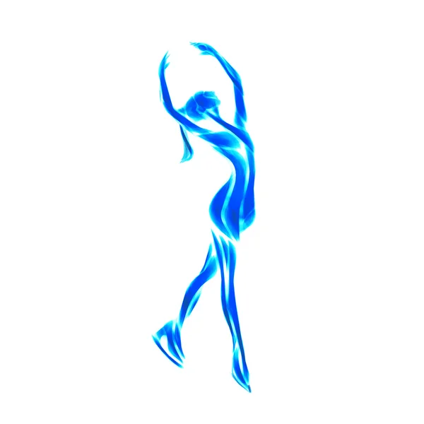 Figure ice skating silhouette — Stock Photo, Image