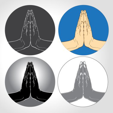 İki el birlikte dua konum kümesinde bastırdı.