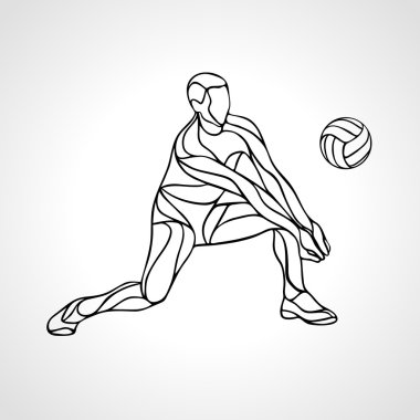 Voleybol oyuncusu anahat siluet