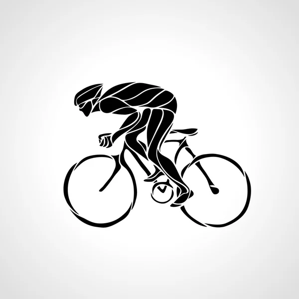 Silhueta abstrata do ciclista. Logotipo ciclista de bicicleta preta — Vetor de Stock