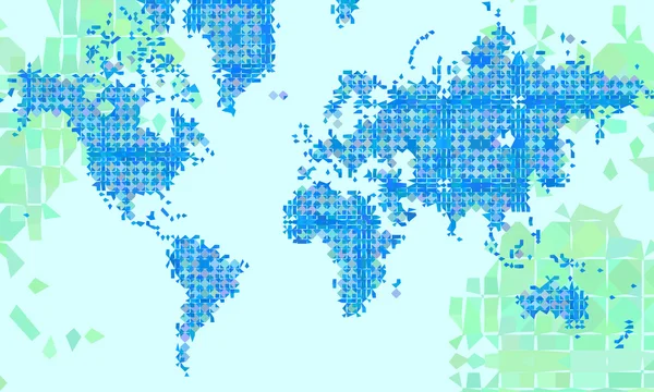 Ilustración del vector del mapa mundial en estilo poligonal — Vector de stock