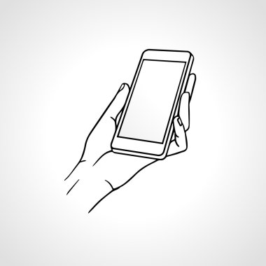 El cep, önden görünüm Holding. Vektör çizim