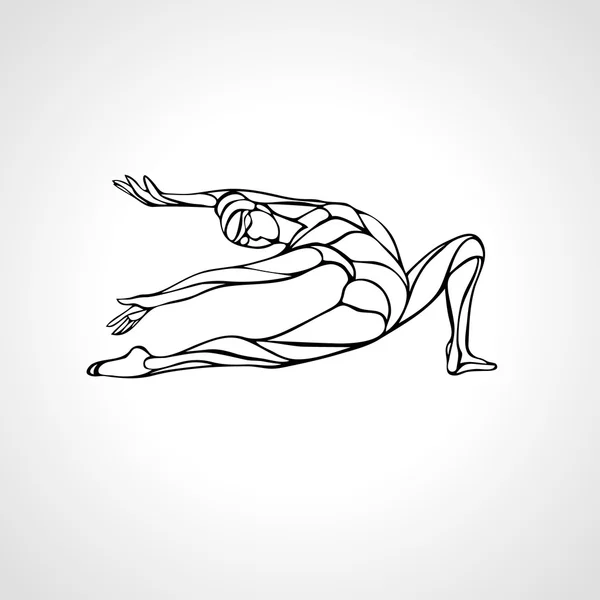 Ballet girl. Art gymnastique danse femme — Image vectorielle