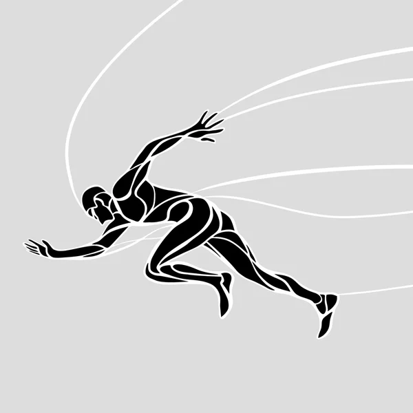 Hombre corriendo silueta abstracta. Ilustración vectorial . — Archivo Imágenes Vectoriales