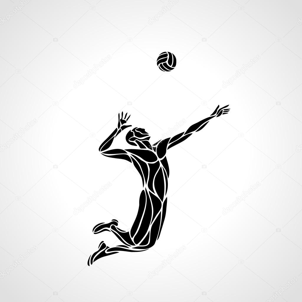 Volleyball player silhouette Stock Vector Image by ©Kluva #115323302