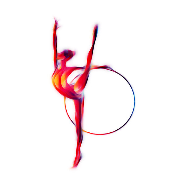 Rhythmic Gymnastics with Hoop Silhouette