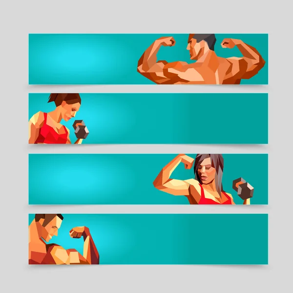 Sport activiteit Banner Templates-collectie — Stockvector