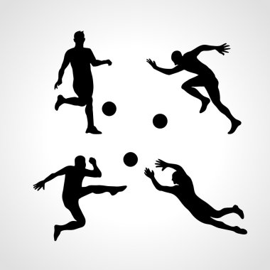 Futbol oyuncuları siluetleri vektör