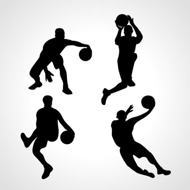 basketbol oyuncuları toplama vektör