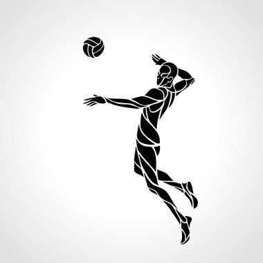Voleybol saldırgan oyuncu siluet