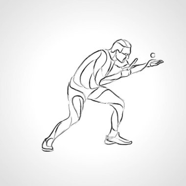 Masa tenisi erkek oyuncu raket üstten 10 Eps