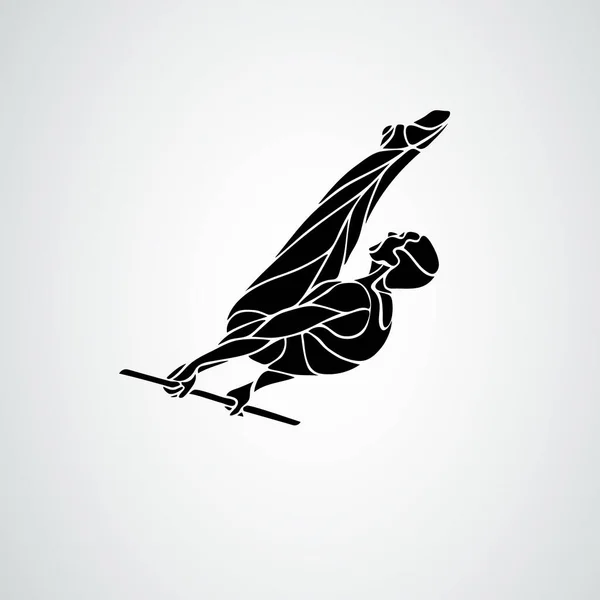 Sanatsal jimnastik vektöründe yatay bar erkek jimnastikçisi — Stok Vektör