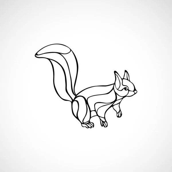 Abstrakte Illustration von Eichhörnchen. Umriss welliger Eichhörnchen-Vektor — Stockvektor