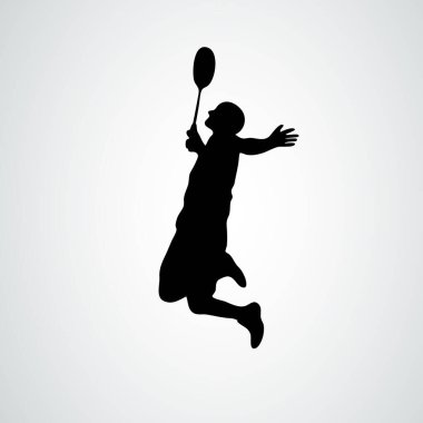 Ezme eylemi vektör illüstrasyonunda Badminton oynatıcı eps10