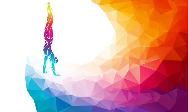 Gymnaste masculin en gymnastique artistique couleur vecteur clipart — Image vectorielle