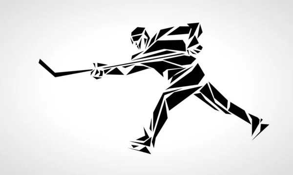 Hockey speler abstract silhouet vector illustratie eps8 — Stockvector