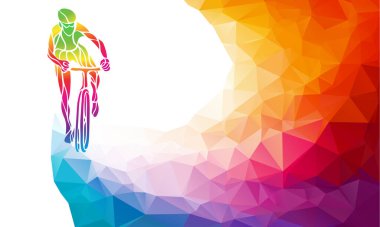 Bisiklet yarışına katılan profesyonel bir bisikletçi. Çokgen düşük yalan makinesi