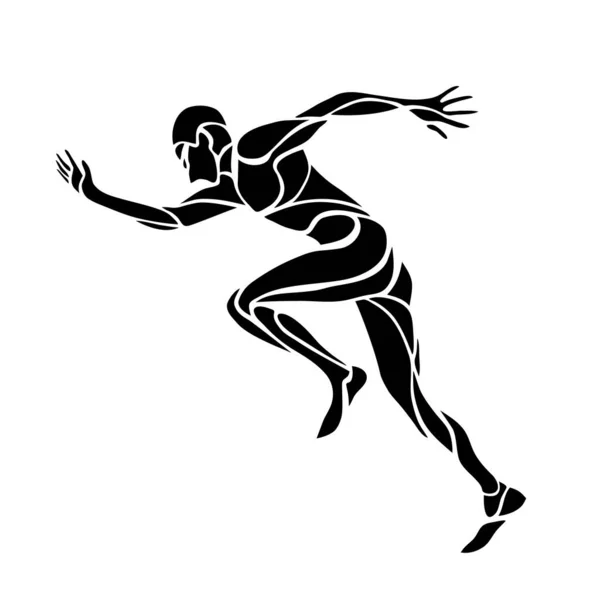 Läufer. Abstrakte Vektorsilhouette des Running Man — Stockvektor