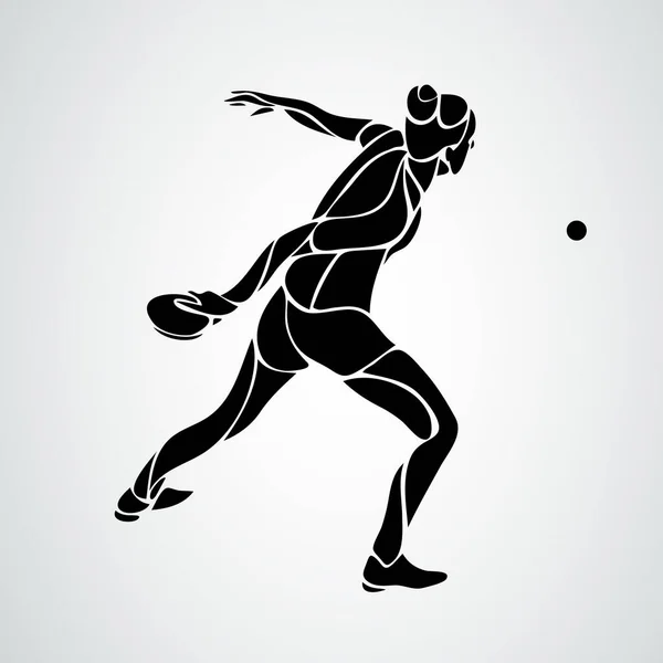 Πίνακας τένις Γυναίκα παίκτης με ρακέτα Smash Forehand — Διανυσματικό Αρχείο