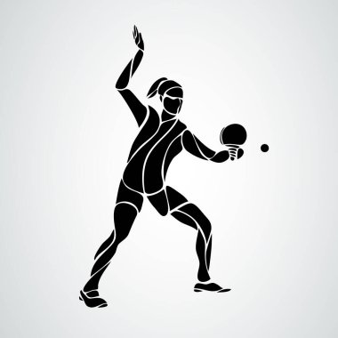 Raket Forehand Smash ile Masa Tenisi Kadın Oyuncu