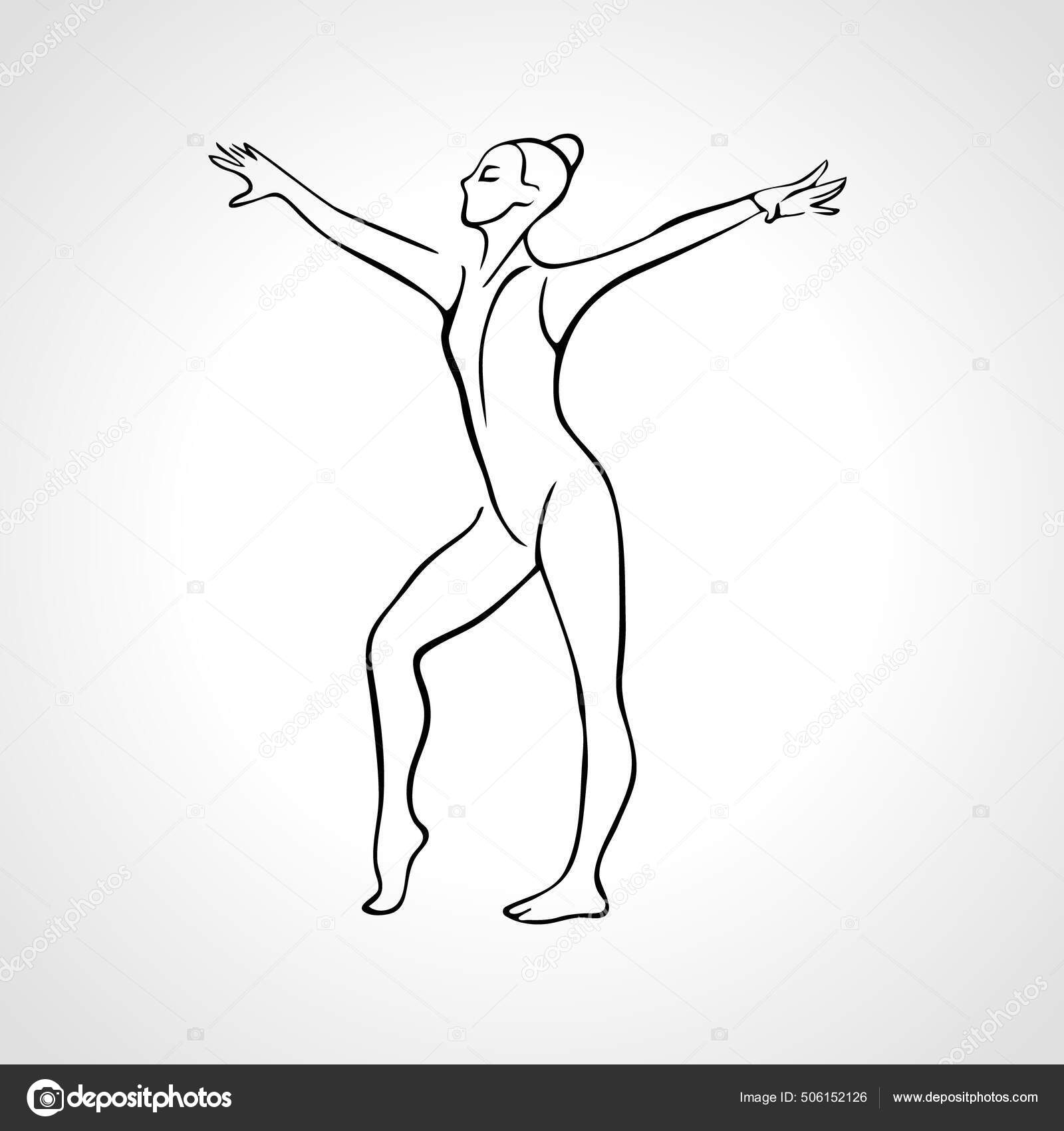 Creative silhouette of gymnastic girl. Art gymnastics dancing woman, vector  illustration Stock Vector by ©Kluva 506152126