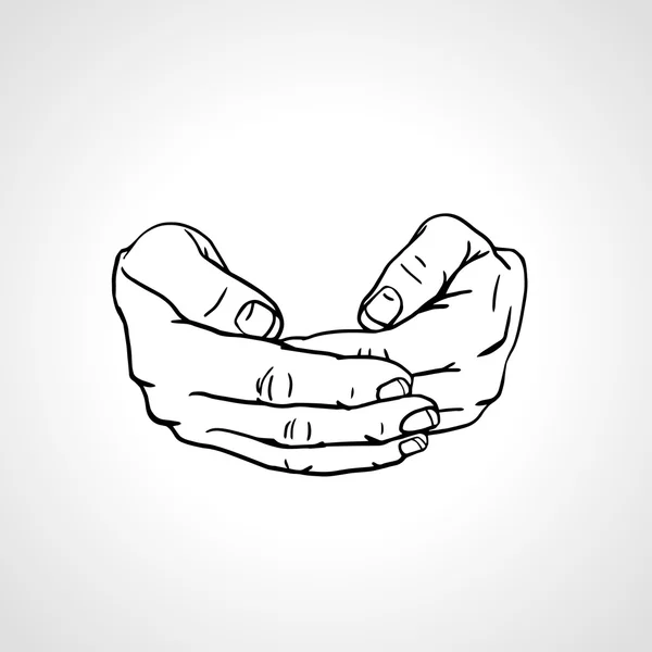 Cupped tangan kosong. Simpan gerakan  . Stok Ilustrasi 