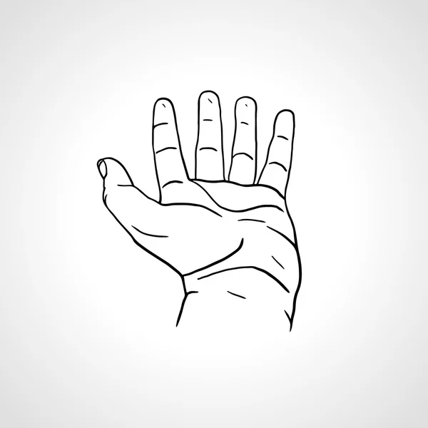 Open empty line art drawing hand Stock Illustration