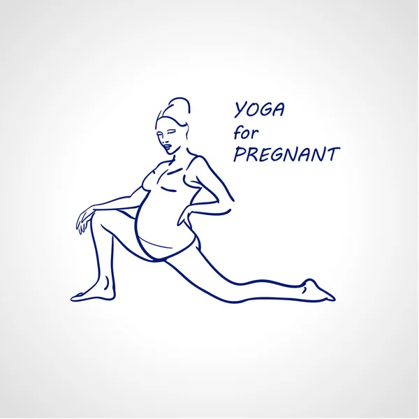 Yoga voor zwangere vrouw. — Stockvector