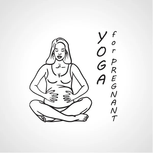 Hamile kadınlar için yoga. — Stok Vektör