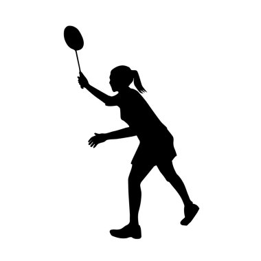 Silhouette of professional female badminton player