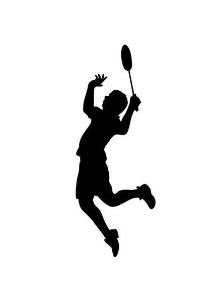 Silhouette of professional badminton player