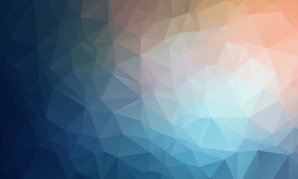 Vector Geometrical polygon abstract purple background blue to peach color