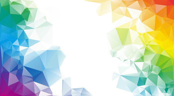 Fondo colorido del polígono del arco iris o marco del vector — Vector de stock