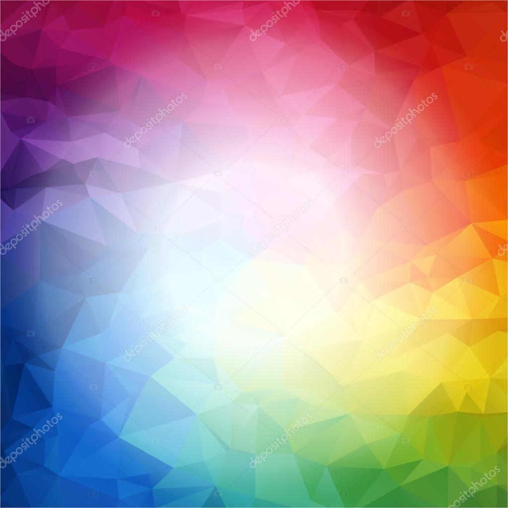 Square Colorful rainbow polygon background or vector frame