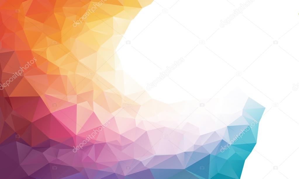 Colorful rainbow polygon background or frame