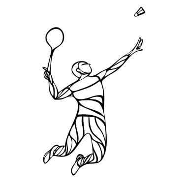 Creative silhouette of abstract badminton player clipart