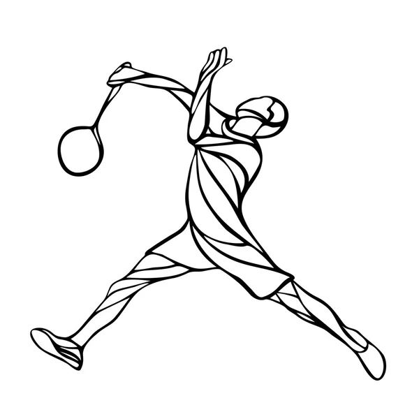 Silueta creativa del jugador de bádminton abstracto — Vector de stock