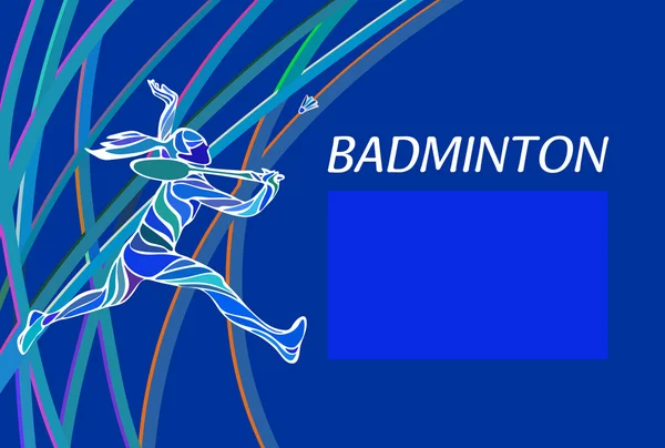 Badmintonové sportovní Pozvánka plakát nebo leták pozadí s prázdný prostor, šablona nápisu — Stockový vektor