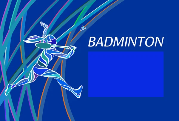 Affiche d'invitation sportive Badminton ou fond de flyer avec espace vide, modèle de bannière — Image vectorielle