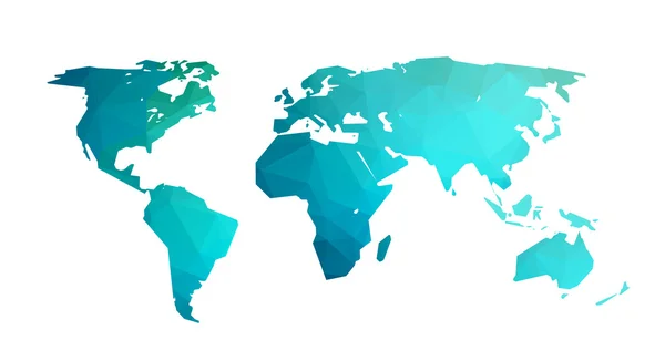 Wereld kaart vectorillustratie in veelhoekige stijl — Stockvector