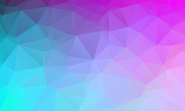 Abstract natural polygonal background. Smooth spring colors from turquoise blue to purple 