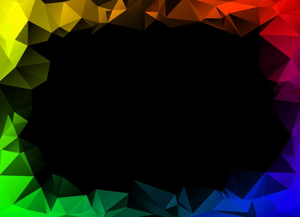 Kleurrijke regenboog veelhoek achtergrond of vector frame — Stockvector