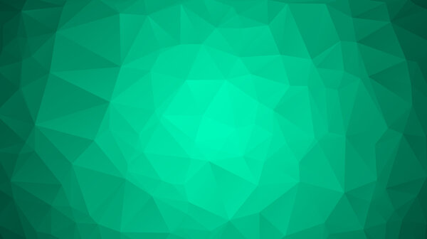 Emerald green abstract polygonal geometric background. Low poly. 