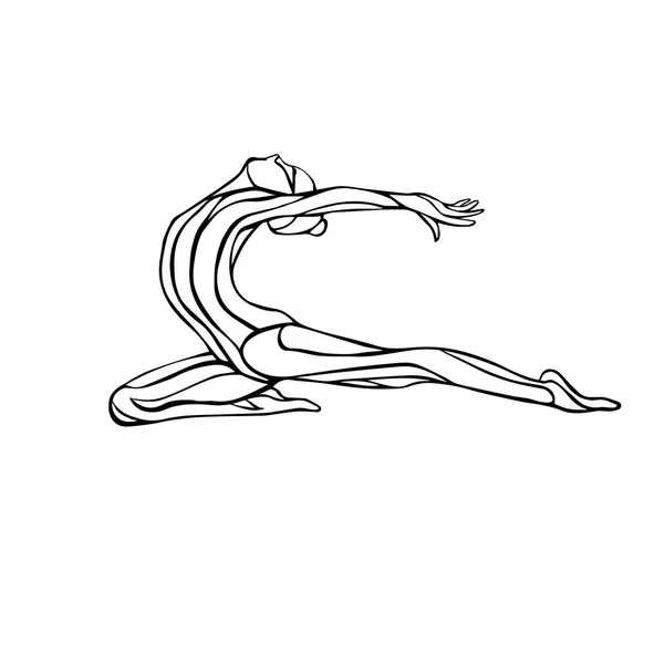 Sanat jimnastik dans eden kadın, vektör çizim — Stok Vektör