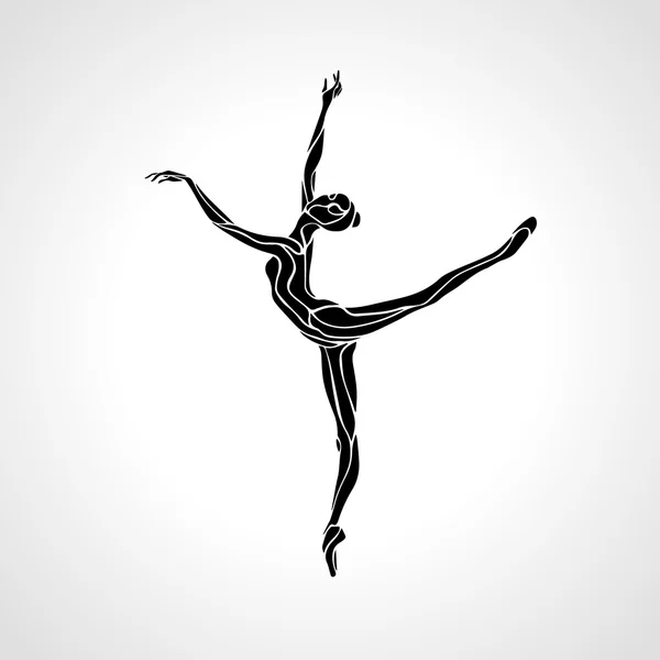 Ballet girl. Art gymnastique danse femme — Image vectorielle